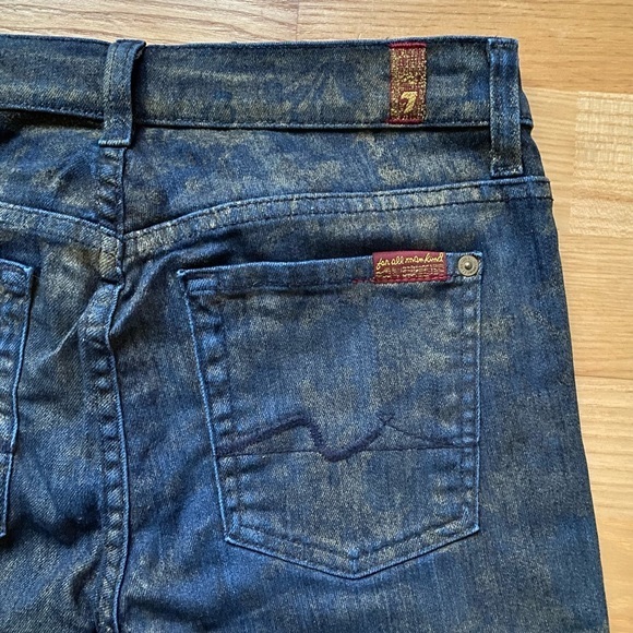 🎉 HP 🎉 7 for all Mankind Gold Foil Printed Skinny Jeans - Picture 8 of 16